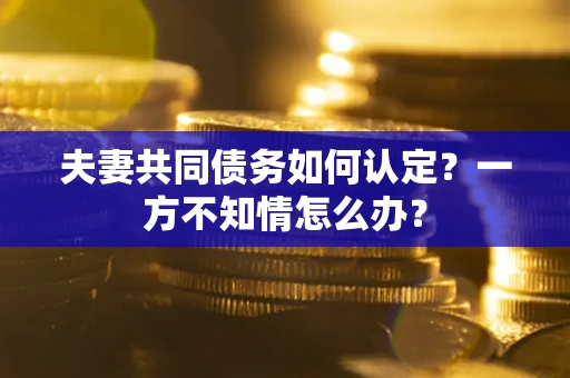北京夫妻共同债务如何认定？一方不知情怎么办？